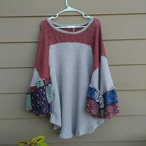*Vici Collection* Boho Knit Contrast Top